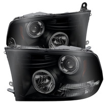 Spyder 5078407 - Dodge Ram 1500 09-14 Projector Headlights Halogen- LED Halo LED - Blk Smke PRO-YD-DR09-HL-BSM
