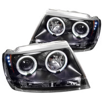 Spyder 5011145 - Jeep Grand Cherokee 99-04 Projector Headlights LED Halo LED Blk - PRO-YD-JGC99-HL-BK