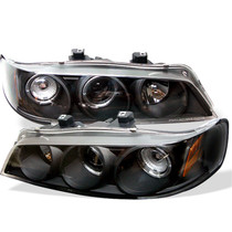 Spyder 5010698 - Honda Accord 94-97 1PC Projector Headlights LED Halo Amber Reflctr Blk PRO-YD-HA94-AM-BK