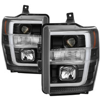 Spyder 5086228 - 08-10 Ford F-250 SD Projector Headlights V2-Switch Back Light Bar-Black PRO-YD-FS08V2-SBLB-BK