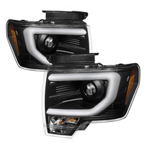 Spyder 5077592 - Ford F150 09-14 Projector Headlights Halogen Model- Light Bar DRL Blk PRO-YD-FF15009-LBDRL-BK