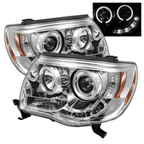 Spyder 5011923 - Toyota Tacoma 05-11 Projector Headlights LED Halo LED Chrome High H1 Low H1 PRO-YD-TT05-HL-C