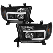 Spyder 5085344 - 08-13 Toyota Sequoia Projector Headlights - Light Bar DRL - Black PRO-YD-TTU07V2-LB-BK