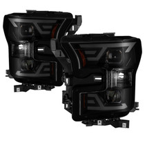 Spyder 9042942 - xTune 15-17 Ford F-150 DRL LED Light Bar Projector Headlights - Black Smoke (PRO-JH-FF15015-LB-BSM)