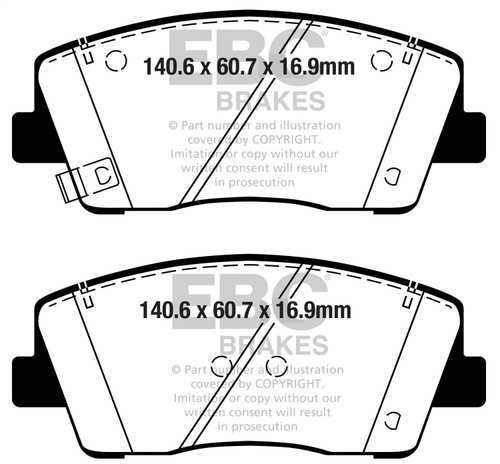 EBC DP42358R - 2019+ Genesis G70 2.0T Yellowstuff Front Brake Pads