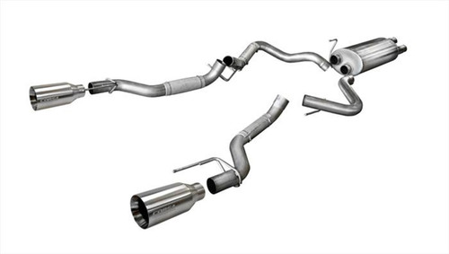 Corsa Sport 3" Catback Exhaust with 5" Satin Polished Tips - 2017+ Ford SVT Raptor (3.5L Twin Turbo V6) - 14397