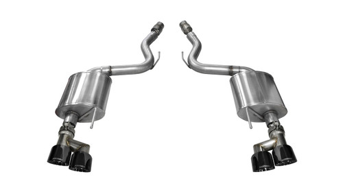 Corsa Touring Axelback Exhaust with Quad 4" Black Tips - 2015+ Mustang GT (V8 5.0L Coupe) - 14336BLK