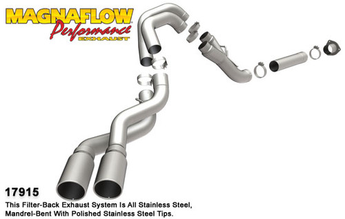 Magnaflow Performance Dual 'PRO SERIES' (Filter Back) Exhaust System - 2007-2010, Chevrolet/GMC Duramax 2500HD/3500, 6.6L (EC/CC-SB/LB) - 17915