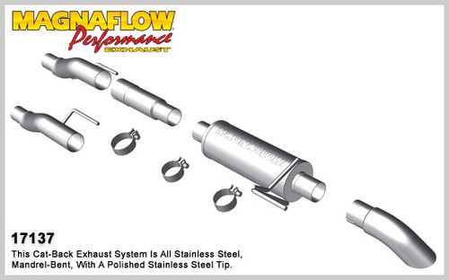 Magnaflow 'PRO SERIES' (Cat Back) Exhaust System - 2011-2013, Ford F-150 (3.7L, 5.0L, 6.2L) EC/CC/SC - 17137