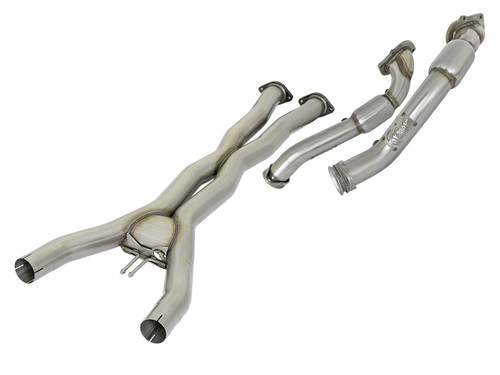 AFE Twisted Steel High Flow Catted X-pipe (Connects to Stock Manifolds) - 2014+ Chevy Corvette Stingray &  Z06 (6.2L V8) - 48-34131-PK