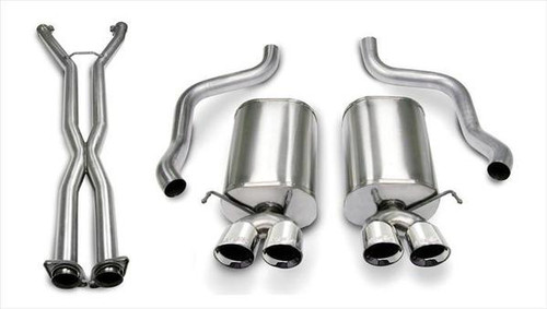Corsa Xtreme Catback Exhaust with X-pipe & Quad 3.5" Polished Tips - 2005-2008 Chevy Corvette (6.0L & 6.2L V8) - 14469CB6