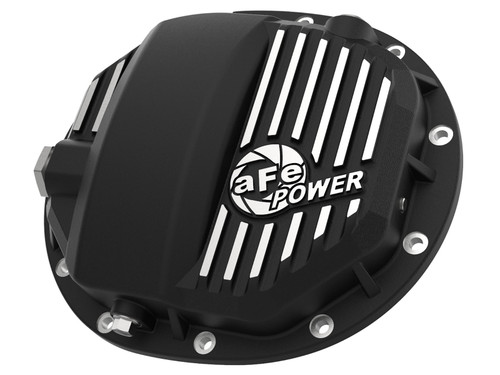 AFE Street Series Rear Differential Cover Black w/ Machined Fins (AAM 9.5/9.76)- 2014+ Chevy Silverado & Sierra 1500  - 46-71120B