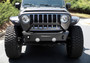 Rampage 99514 - Products  Aluminum TrailCrawler Stubby Front Bumper with bolt on Bull Bar for 2018-2021 Jeep Wrangler JL, 2020-2021 Jeep Gladiator, 2007-2018 Jeep Wrangler JK, Black