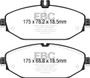 EBC DP22214 - 15+ Mercedes-Benz C300 (W205) 2.0 Turbo Greenstuff Front Brake Pads