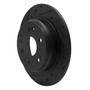 R1 Concepts ECB-58019L - Brake Rotor Drilled and Slotted Black