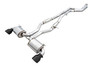 AWE 3015-33132 - 2020 Toyota Supra A90 Resonated Touring Edition Exhaust - 5in Diamond Black Tips