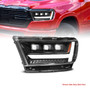 Anzo 111621-L - USA Black Housing Full LED Trio Projector Switchback Bar Headlight