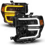 Anzo 111600 - USA Black Housing Full LED Trio Projector Switchback Bar Headlights