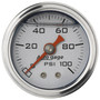 AutoMeter 2180 - AutoGage 1.5in Liquid Filled Mechanical 0-100 PSI Fuel Pressure Gauge - Silver