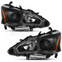 Anzo 121549 - 2013-2015 Nissan Altima Projector Headlight Black Amber