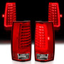 Anzo 311323 - 2007-2014 Chevy Tahoe LED Taillight Plank Style Chrome With Red/Clear Lens