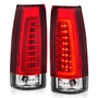 Anzo 311346 - 1999-2000 Cadillac Escalade LED Taillights Chrome Housing Red/Clear Lens Pair