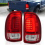 Anzo 311349 - 1997-2004 Dodge Dakota LED Taillights Chrome Housing Red Lens Pair