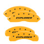 MGP 10041SEXPYL - 4 Caliper Covers Engraved Front & Rear Explorer/2011 Yellow Finish Black Char 2006 Ford Explorer