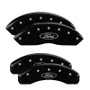 MGP 10041SFRDBK - 4 Caliper Covers Engraved Front & Rear Oval logo/Ford Black finish silver ch