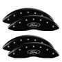 MGP 10120SFRDBK - 4 Caliper Covers Engraved Front & Rear Oval logo/Ford Black finish silver ch