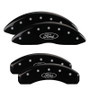MGP 10128SFRDBK - 4 Caliper Covers Engraved Front & Rear Oval logo/Ford Black finish silver ch