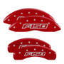 MGP 10219SF15RD - 4 Caliper Covers Engraved Front & Rear Oval Logo/Ford Red Finish Silver Char 2014 Ford F-150