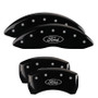 MGP 10222SFRDBK - 4 Caliper Covers Engraved Front & Rear Oval logo/Ford Black finish silver ch