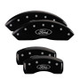 MGP 10231SFRDBK - 4 Caliper Covers Engraved Front & Rear Oval logo/Ford Black finish silver ch