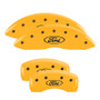 MGP 10242SFRDYL - 4 Caliper Covers Engraved Front & Rear Oval logo/Ford Yellow finish black ch