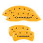 MGP 12001SCHBYL - 4 Caliper Covers Engraved Front & Rear Block/Charger Yellow Finish Black Char 2006 Dodge Charger