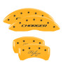 MGP 12005SCHRYL - 4 Caliper Covers Engraved Front Charger Rear RT Yellow Finish Black Char 2007 Dodge Charger