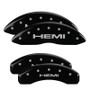 MGP 12088SHEMBK - 4 Caliper Covers Engraved Front & Rear Hemi Black finish silver ch