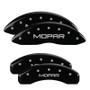MGP 12088SMOPBK - 4 Caliper Covers Engraved Front & Rear MOPAR Black finish silver ch