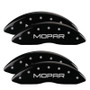 MGP 12203SMOPBK - 4 Caliper Covers Engraved Front & Rear MOPAR Black finish silver ch