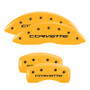 MGP 13008SCV6YL - 4 Caliper Covers Engraved Front & Rear C6/Corvette Yellow finish black ch