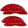 MGP 13083SCV6RD - 4 Caliper Covers Engraved Front & Rear C6/Corvette Red finish silver ch