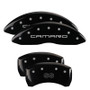 MGP 14027SCS4BK - 4 Caliper Covers Engraved Front Gen 4/Camaro Engraved Rear Gen 4/SS Black finish silver ch