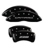 MGP 14027SZ84BK - 4 Caliper Covers Engraved Front Gen 4/Camaro Engraved Rear Gen 4/Z28 Black finish silver ch