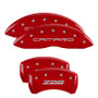 MGP 14027SZ84RD - 4 Caliper Covers Engraved Front Gen 4/Camaro Engraved Rear Gen 4/Z28 Red finish silver ch