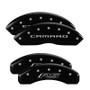 MGP 14240SCR5BK - 4 Caliper Covers Engraved Front Gen 5/Camaro Engraved Rear Gen 5/RS Black finish silver ch