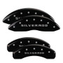 MGP 14252SSILBK - 4 Caliper Covers Engraved Front & Rear Silverado Black Finish Sil Char 2019 Chevy Silverado 1500