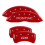 MGP 18011SPG8RD - 4 Caliper Covers Engraved Front Pontiac Engraved Rear G8 Red finish silver ch