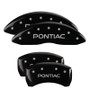 MGP 18011SPOPBK - 4 Caliper Covers Engraved Front & Rear Pontiac Black Finish Silver Char 2008 Pontiac G8