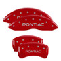 MGP 18011SPOPRD - 4 Caliper Covers Engraved Front & Rear Pontiac Red Finish Silver Char 2008 Pontiac G8